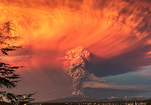volcano eruption, nature, clouds, smoke, volcano HD wallpaper
