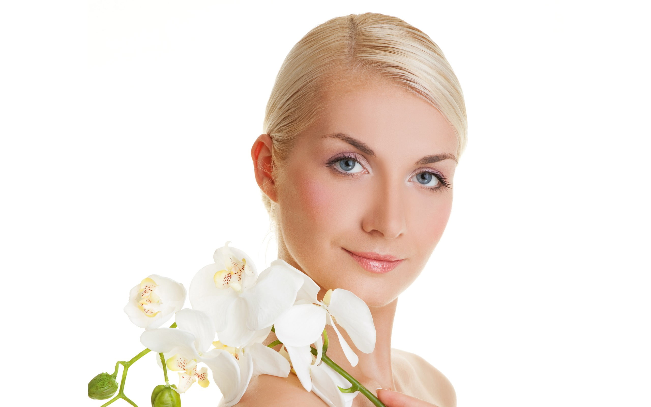 baby's white and yellow floral onesie, face, model, blonde, white