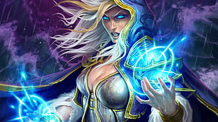 Rylai Crystal Maiden digital wallpaper, video games, Hearthstone, Warcraft, digital art