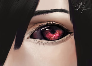 red anime eye, Tokyo Ghoul, Kirishima Touka, anime, eyes HD wallpaper