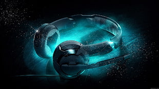 glowing gray headset