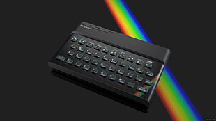 black wireless compact keyboard, Zx Spectrum , computer, vintage, Blender HD wallpaper