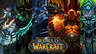World of Warcraft graphic cover,  World of Warcraft, video games, collage