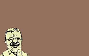 man laughing fan art, threadless, simple, Theodore Roosevelt, minimalism