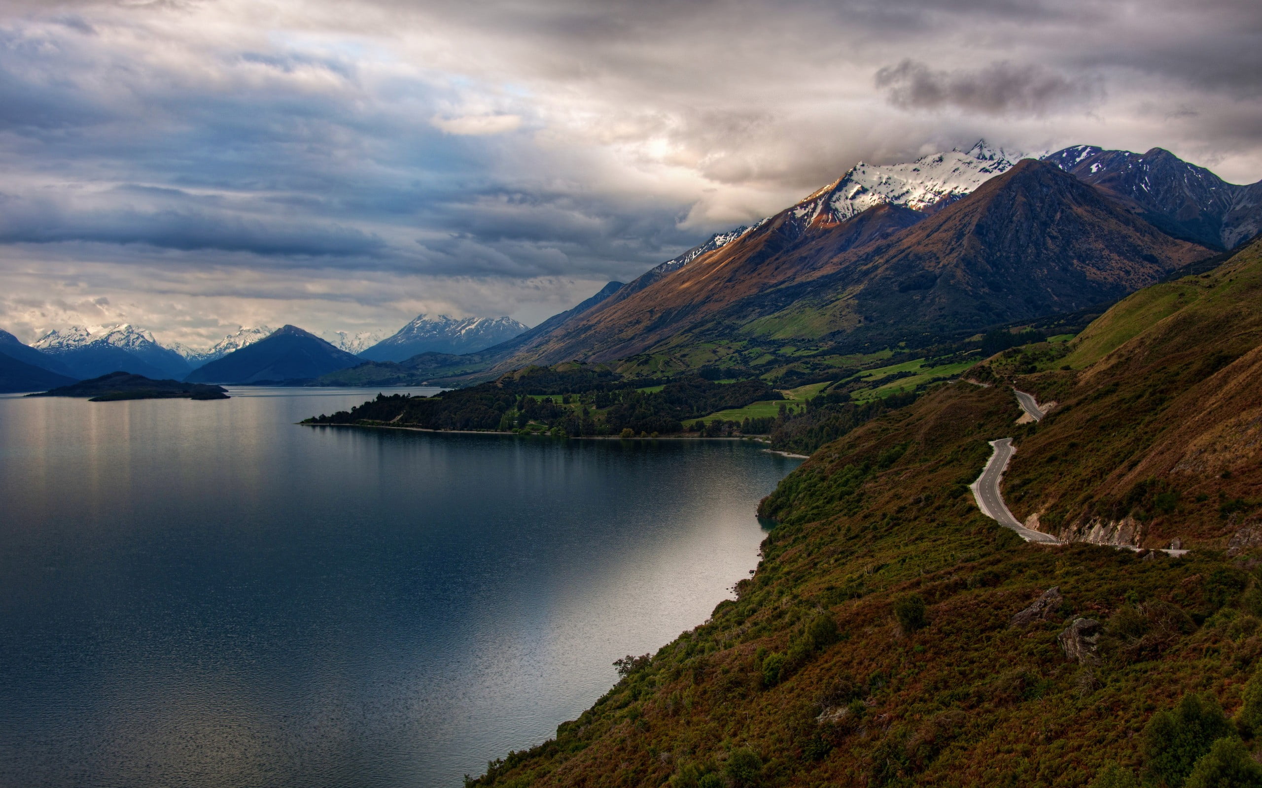 photograph of mountain ranges near body of water, landscape, nature