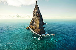brown coastal rock formation, Australia, rock, island, sea