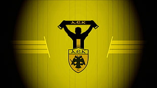 AEK logo, AEK FC, AEK, sports, soccer clubs HD wallpaper