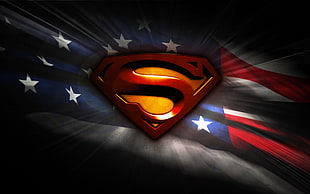 Superman logo on flag of America