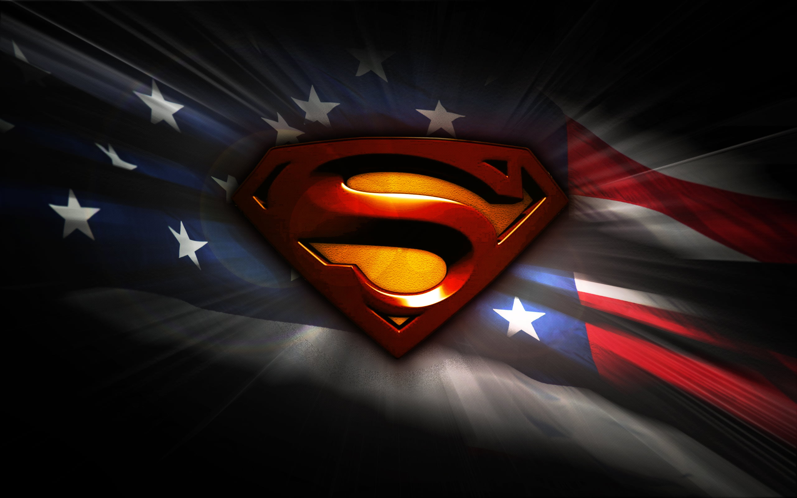 Superman logo on flag of America