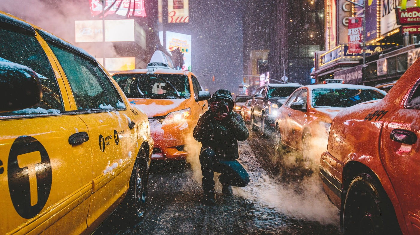 man taking photo digital wallpaper, cityscape, photography