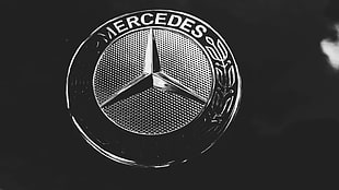 silver-colored Mercedes-Benz emblem, logo, Mercedes-Benz HD wallpaper