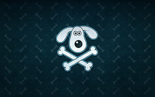 white Dog logo illustration HD wallpaper