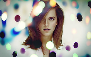 Emma Watson with bokeh lights