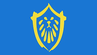 blue and yellow logo illustration, World of Warcraft, Alliance