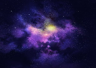 purple galaxy, space HD wallpaper