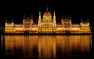black and brown building painting, building, Budapest, Hungary, Hungarian Parliament Building