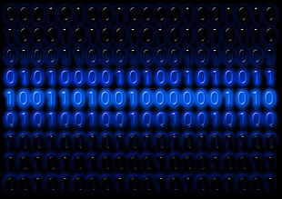 binary codes on black background