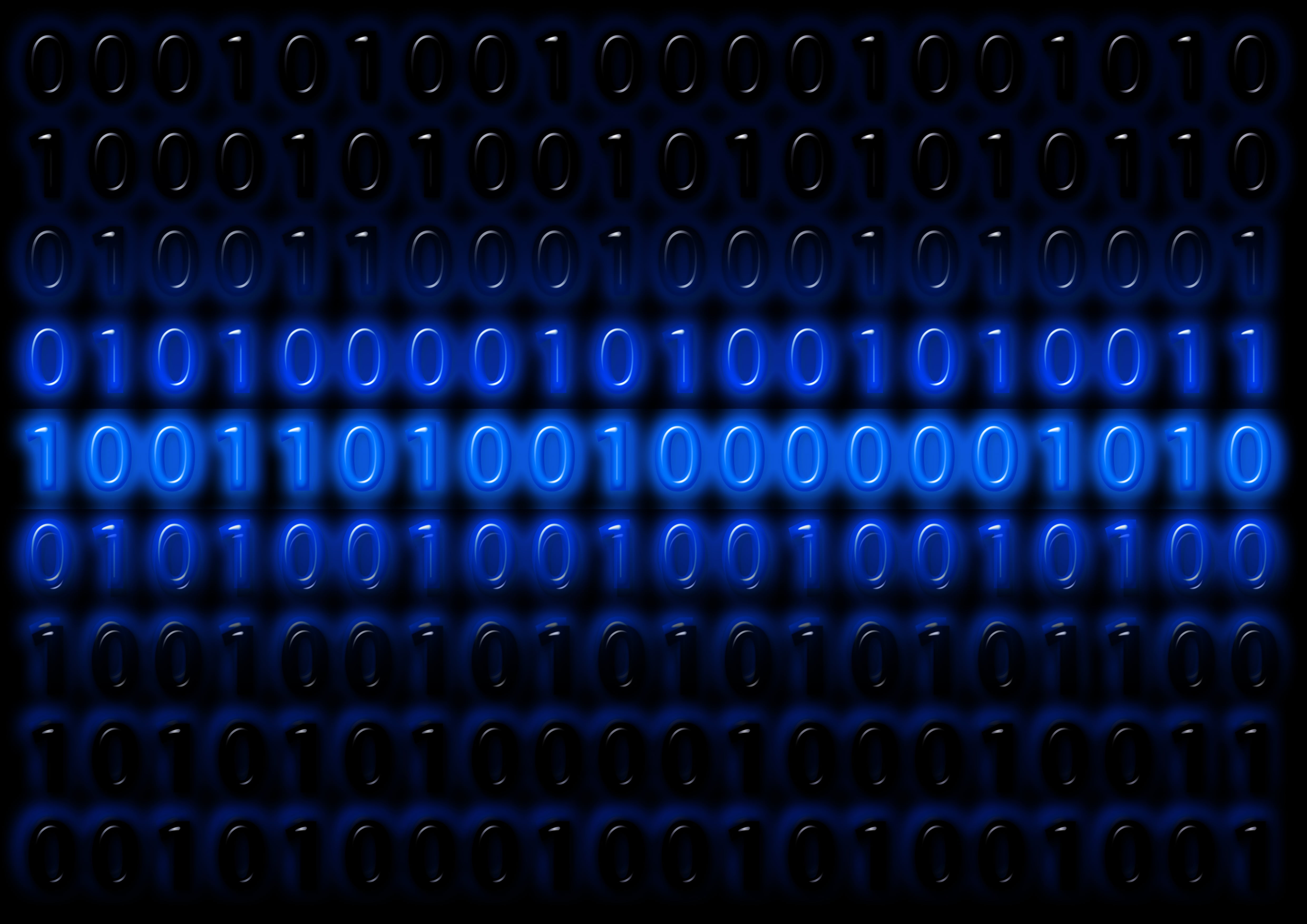 binary codes on black background