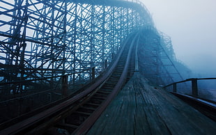 roller coaster, ruin, abandoned, spooky, rollercoasters