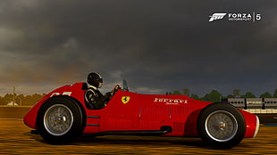 red Ferrari sports car, Ferrari, car, video games, Ferrari 375 HD wallpaper