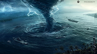 Desktopography, Natural Disaster, hurricane, water HD wallpaper