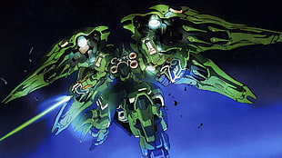 green Gundam mobile suit, Gundam, Unicorn Gundam, mech
