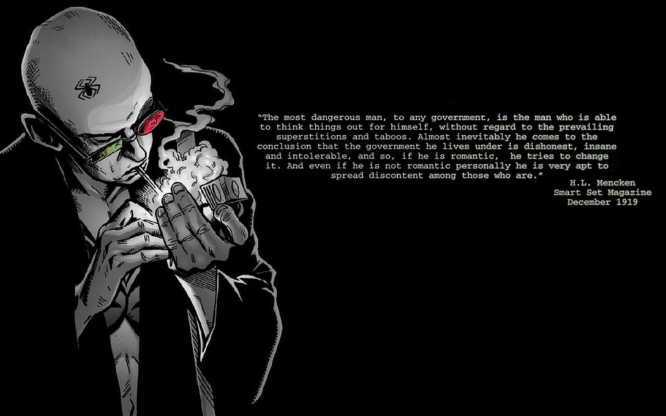 smoking man illustration, Transmetropolitan, Spider Jerusalem, artwork, text HD wallpaper