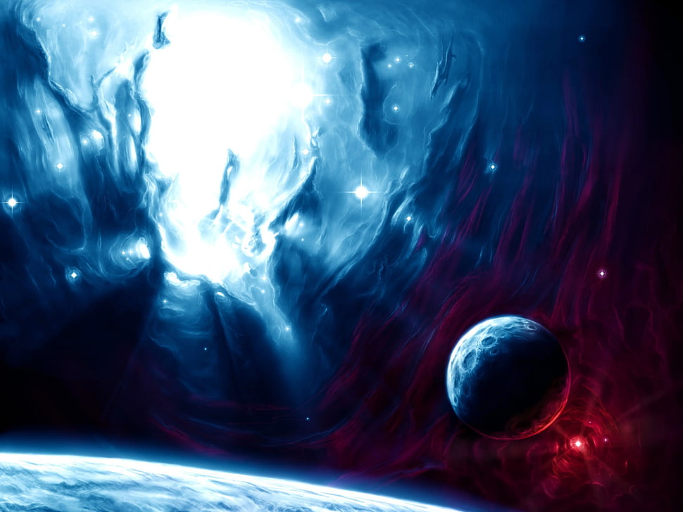 black and white abstract painting, space HD wallpaper