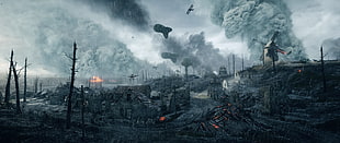burned ground wallpaper, Battlefield 1, EA DICE, World War I, soldier