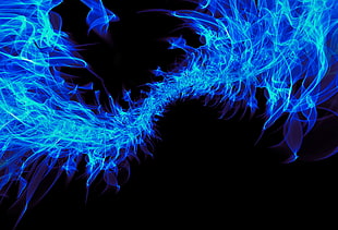 blue flame 3D wallpaper HD wallpaper