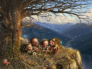 Picnic,  Elfs,  Family,  Mountains