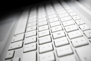 Macro-photograph of white keyboard HD wallpaper
