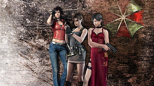 Resident Evil, Claire Redfield, Jill Valentine, ada wong
