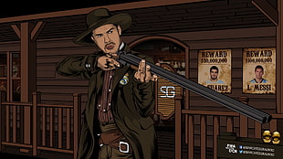 person holding shotgun illustration, Cristiano Ronaldo, hunter HD wallpaper
