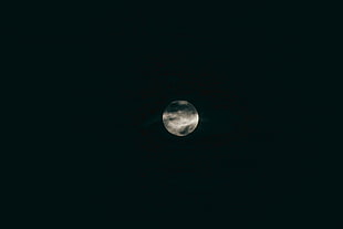 white and gray full moon