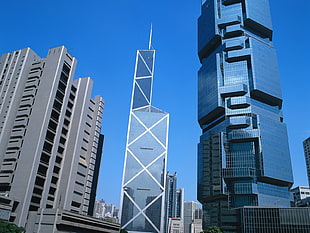three high-rise buildings