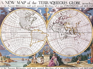 A New Map of the Terraqueos Globe poster, map