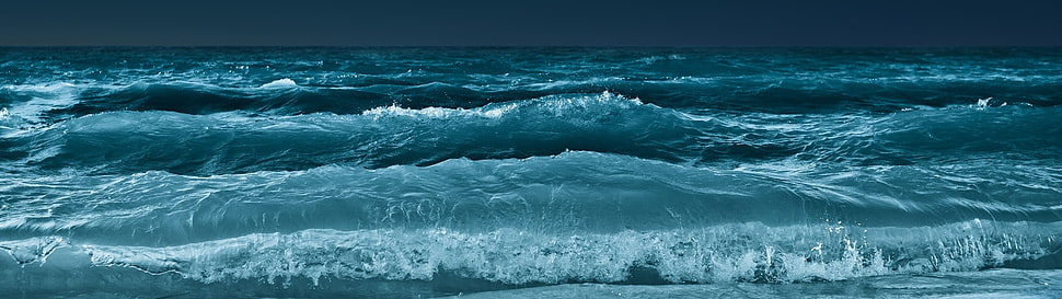 body of water, multiple display, water, waves HD wallpaper