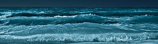 body of water, multiple display, water, waves