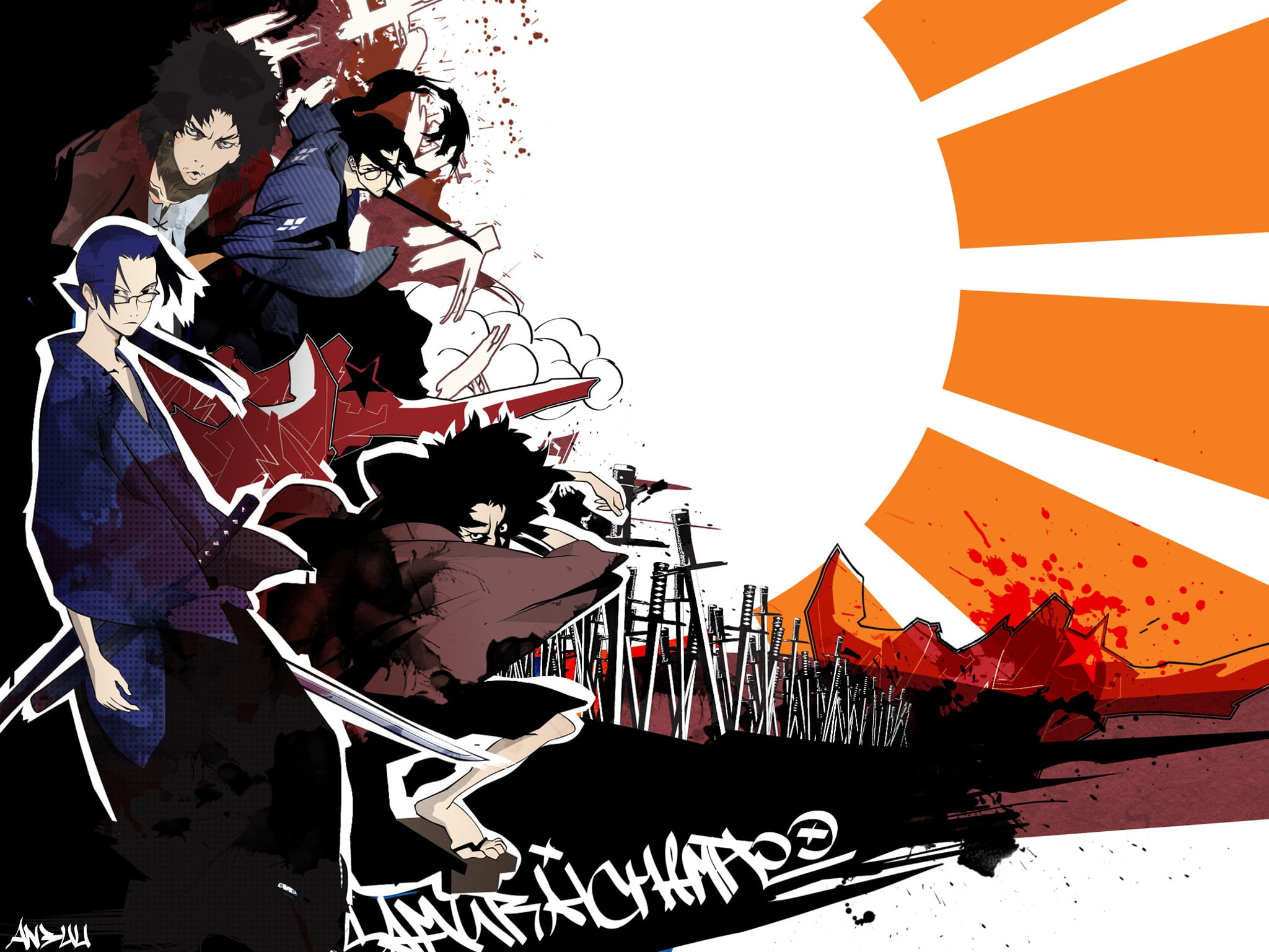 Samurai Champloo digital wallpaper, anime, Samurai Champloo, Jin (Samurai Champloo), Mugen