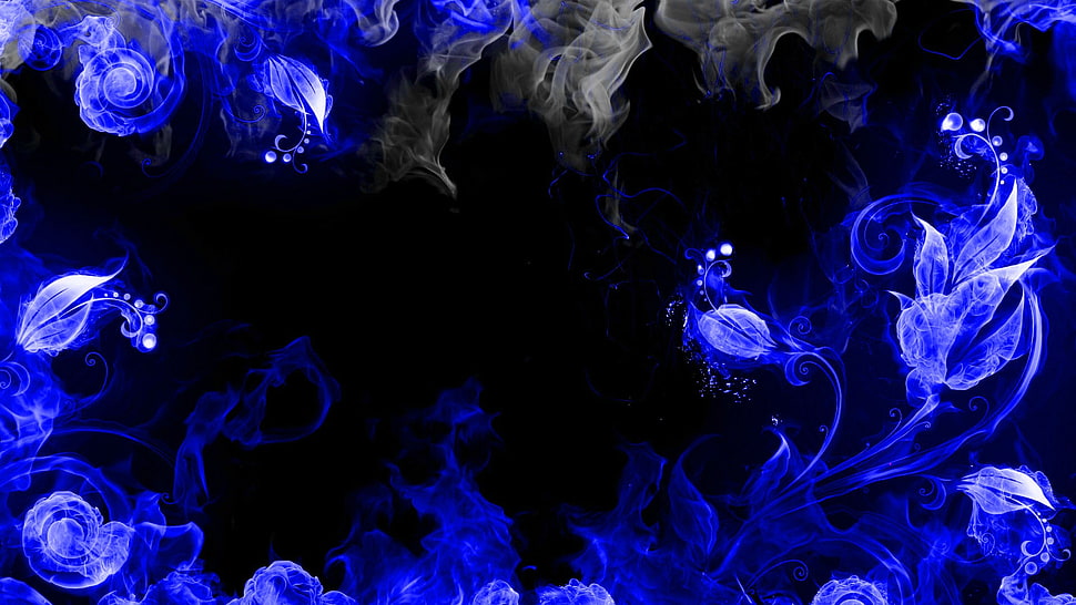 blue flame graphic HD wallpaper