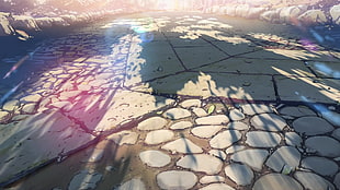 gray ashalt road, 5 Centimeters Per Second, anime, Makoto Shinkai  HD wallpaper