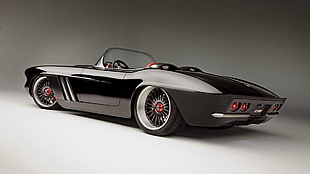 black convertible coupe, car, Corvette, vehicle, simple background
