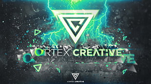 Ortex Creative logo, vortex, abstract, digital art, video games