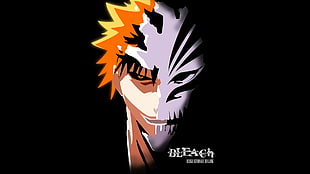 Bleach Ichigo Urusaki poster, Bleach, Kurosaki Ichigo, Hollow, black background