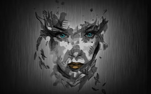 female face illustration HD wallpaper