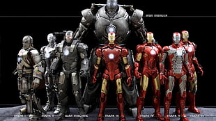 photo of Iron Man in different generations HD wallpaper