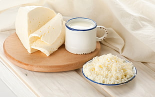 mug with milk and cheese