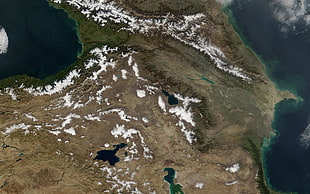 aerial photography of map
