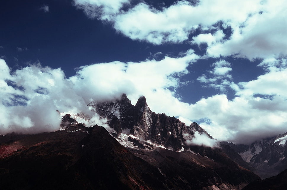 mountain ranges, mountains, landscape, sky, nature HD wallpaper
